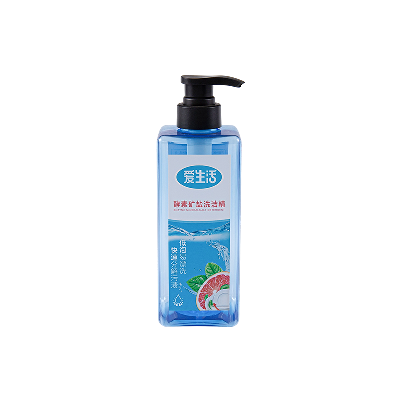 Chai nước rửa chén vuông trong suốt 600ml PET