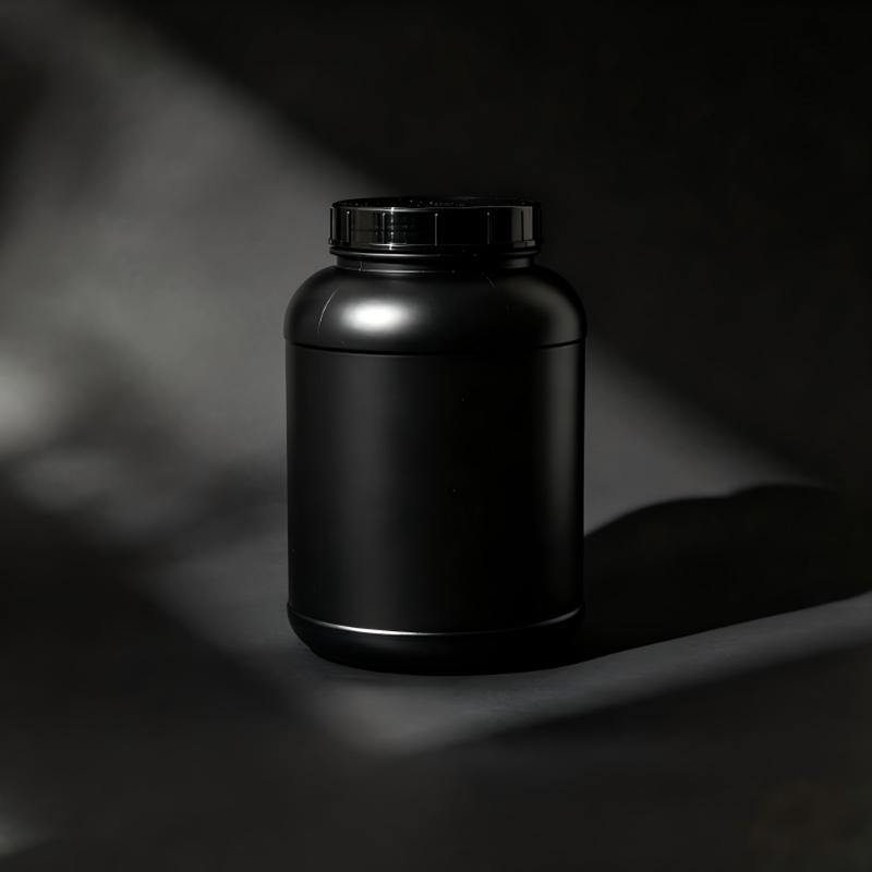 1000ml Bình chứa bột protein bổ sung miệng rộng màu đen HDPE
