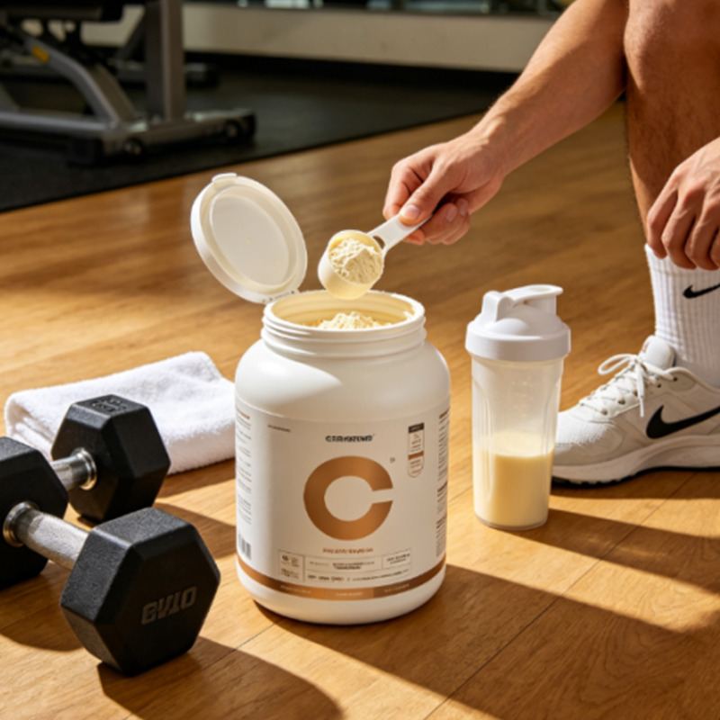 1000ml Bình chứa bột protein bổ sung miệng rộng màu đen HDPE