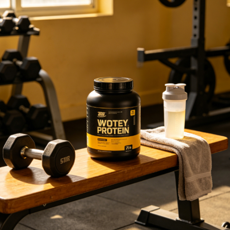 1000ml Bình chứa bột protein bổ sung miệng rộng màu đen HDPE