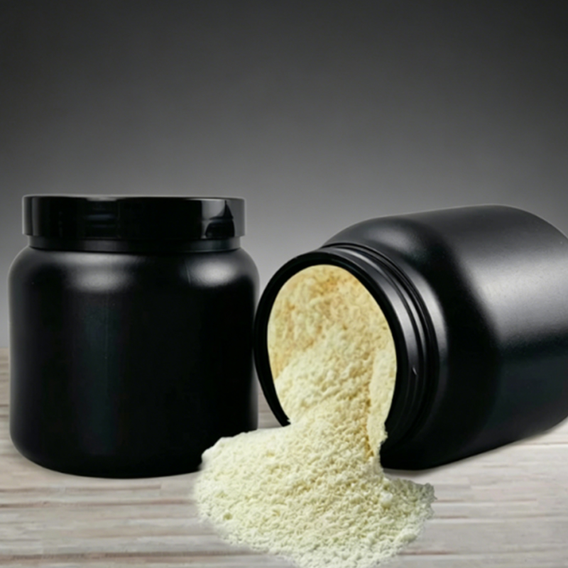1000ml Bình chứa bột protein bổ sung miệng rộng màu đen HDPE